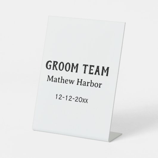 Groom team groomsman name date bachelore party 台座サイン (正面)
