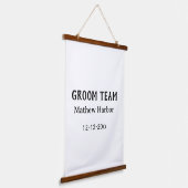 Groom team groomsman name date bachelore party 吊り下げ型タペストリー (傾斜あり)