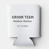 Groom team groomsman name date bachelore party 缶クーラー (裏面)