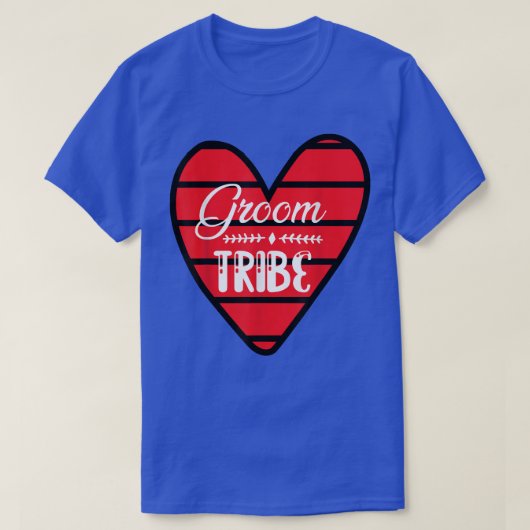 Groom Tribe Heart Engagement Wedding Party Matchin Tシャツ (デザイン正面)