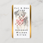 Grooming Dog Personalized Gold Elegant Collection 名刺 (裏面)