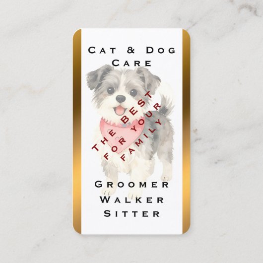 Grooming Dog Personalized Gold Elegant Collection 名刺 (裏面)