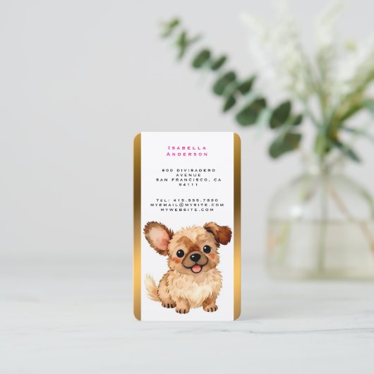 Grooming Dog Personalized Luxury Modern Collection 名刺 (スタンド正面)