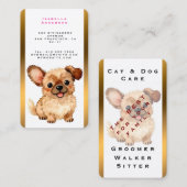 Grooming Dog Personalized Luxury Modern Collection 名刺 (正面/裏面)