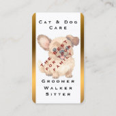 Grooming Dog Personalized Luxury Modern Collection 名刺 (裏面)