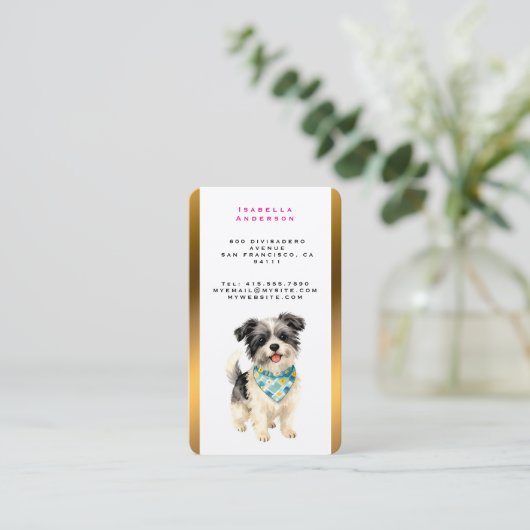 Grooming Dog Personalized Luxury Trendy Collection 名刺 (スタンド正面)