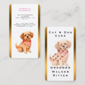 Grooming Pet Personalized Luxury Modern Collection 名刺 (正面/裏面)
