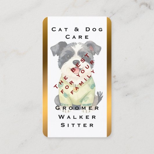 Grooming Pet Personalized Luxury Trendy Collection 名刺 (裏面)