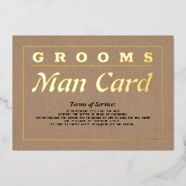 GroomsのMan Card Terms of Serviceプロポーザルおもしろい 箔招待状