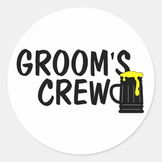 Groomsクルー（ビール） ラウンドシール (正面)