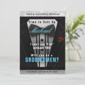 groom's attendant タキシード招待状 スタイリッシュに決めろ 招待状 (スタンド正面)