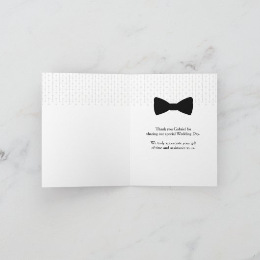 groom's attendant 緑のチョッキ 感謝カード (内部)