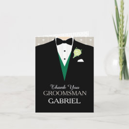  groom's attendant 緑のチョッキ 感謝カード