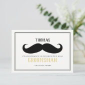  groom's bachelor party card - ヒゲ 招待状 (スタンド正面)