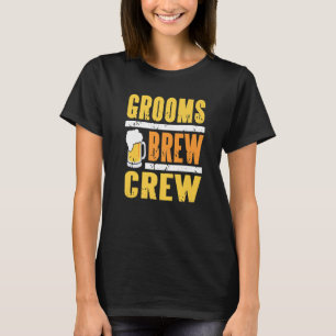 Grooms BrewクルーカッコいいレトロバチュラーパーティTシャツ Tシャツ