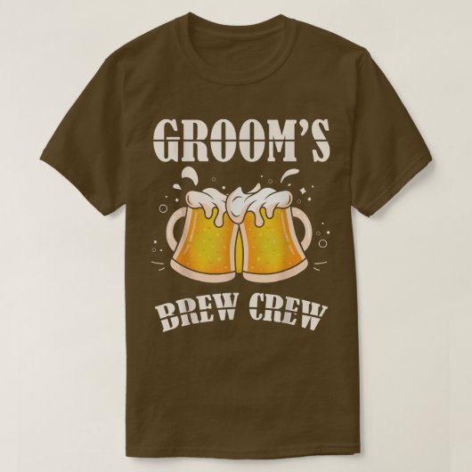 Grooms Brew Crew Beer Bachelor Party Cool Wedding Tシャツ (デザイン正面)