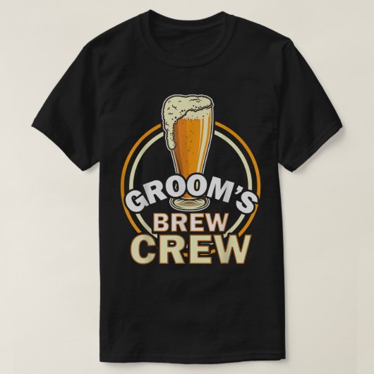 Grooms Brew Crew Groomsmen Beerおもしろい Team Buaco Tシャツ (デザイン正面)
