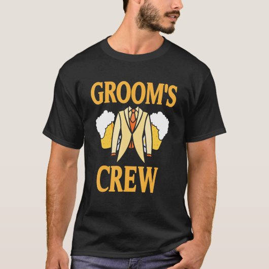Groom's Crew Retro Cool Bachelors Party Designs Pr Tシャツ (正面)