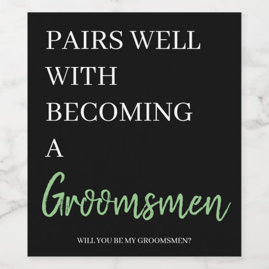  groom's party announcement beer label ワインラベル (シングルラベル)