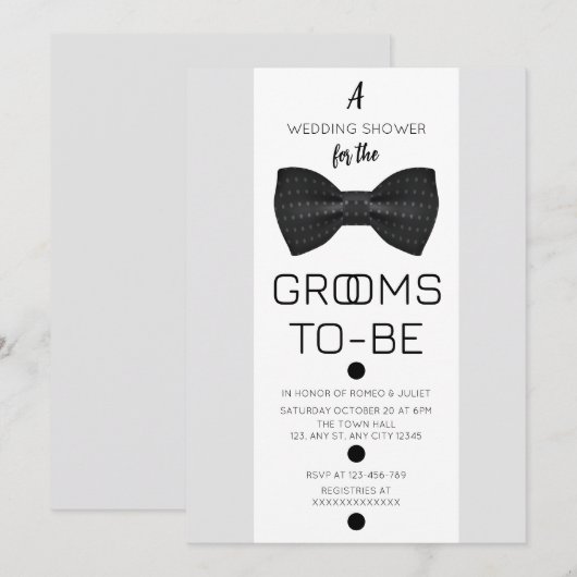 Grooms To-Be Wedding Shower Invitation 招待状 (正面/裏面)
