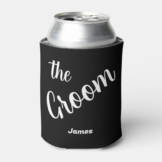 Groom's Wedding Custom Top Hat and Bow Tie 缶クーラー (缶正面)