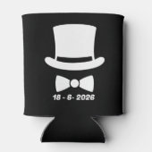 Groom's Wedding Custom Top Hat and Bow Tie 缶クーラー (裏面)