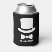 Groom's Wedding Custom Top Hat and Bow Tie 缶クーラー (缶裏面)