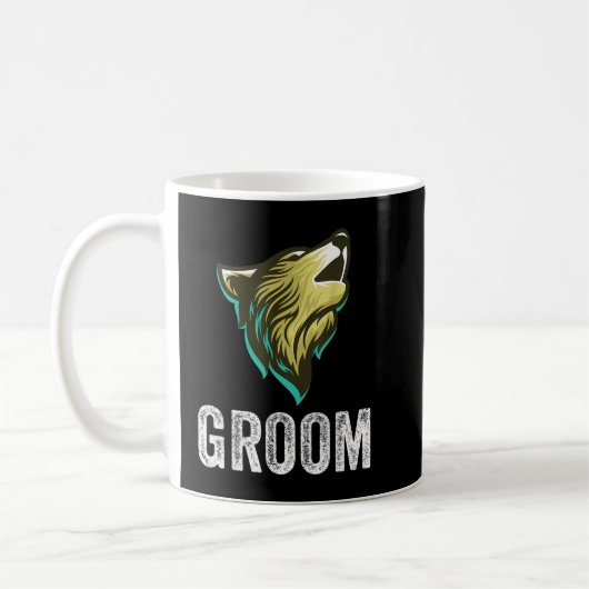 Grooms Wolf Bachelor Wedding Groomsmen Team Party  コーヒーマグカップ (左)