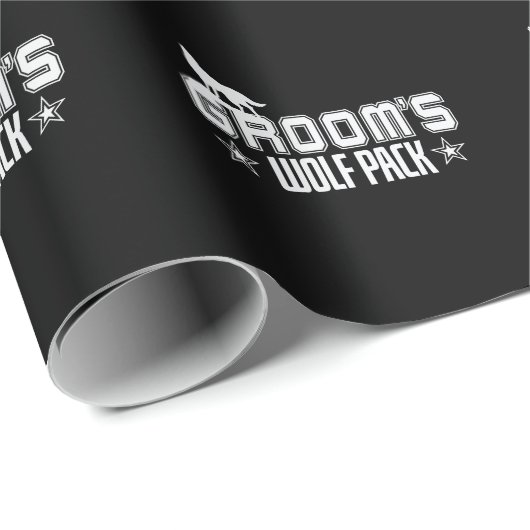Groom's Wolfpack Männer Bachelor Feier ラッピングペーパー (ロールコーナー)