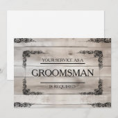 Groomsmanの木製カード 招待状 (正面/裏面)