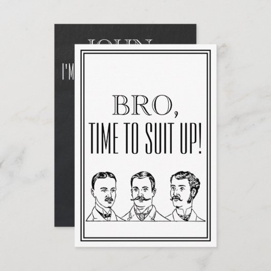 Groomsmanまたは花婿介添人提案ヴィンテージ招待状 招待状 (正面/裏面)