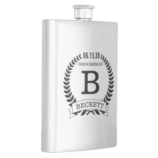 Groomsmanイニシャル フラスク (右)