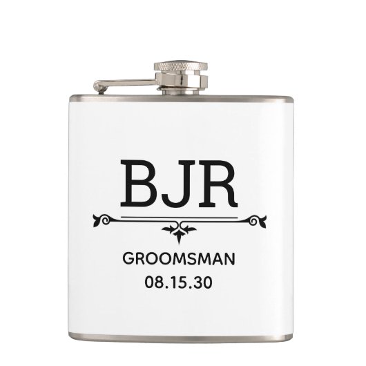 Groomsmanイニシャル フラスク (正面)