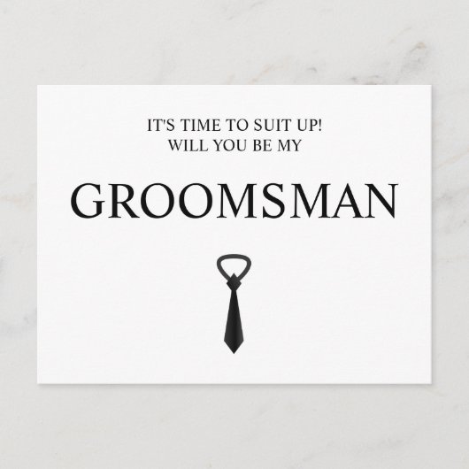 Groomsmanカードのgroomsmanと花婿介添人提案 ポストカード (正面)