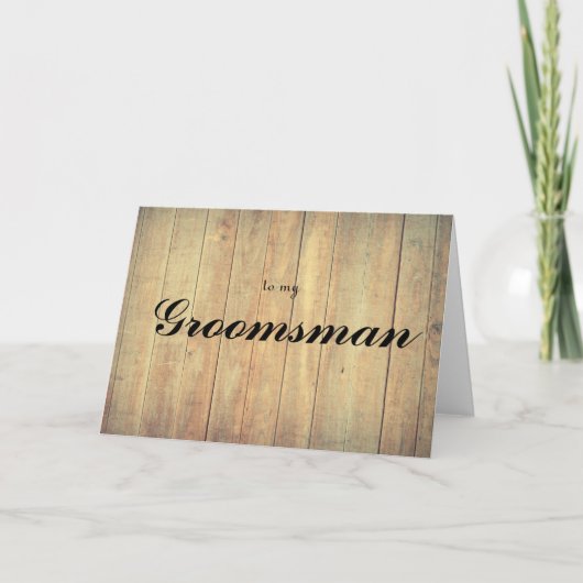 Groomsmanカードへ カード (正面)
