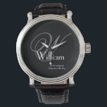 Groomsmanギフトエレガントモノグラムイニシャル名カッコいい 腕時計<br><div class="desc">Groomsmenギフトモノグラムエレガントイニシャル名パーソナライズされたの時計カッコいい。このクリックテンプレートはモノグラムのイニシャルと名前と結婚の日付と一緒に簡単に簡単にパーソナライズしなさい。Groomsman Gift エレガント Monogramイニシャル名時計カッコいいは、この店のGroomsman Gift Collectionの一部である。30日返金保証。世界中で高速に出荷。Groomsmanギフトエレガントモノグラムイニシャル名カッコいい時計。アーティストRjFxx *All rights reserved.#PersonalizedGroomsmanGift #MonogrammedGroomsmenGifts #WeddingPartyGifts #ZazzleMade</div>