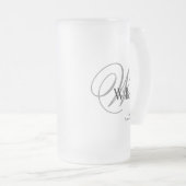 Groomsmanギフトモダンモノグラムイニシャルと名カッコいい前 フロストグラスビールジョッキ (正面右)