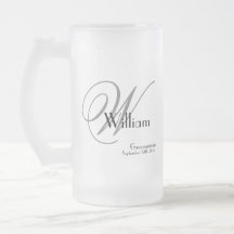 Groomsmanギフトモダンモノグラムイニシャルと名カッコいい前