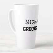 Groomsmanシンプルミニマル名の追加モダン男らし名 カフェラテマグ (左アングル)