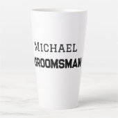 Groomsmanシンプルミニマル名の追加モダン男らし名 カフェラテマグ (正面)