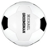 Groomsmanシンプルミニマル名の追加モダン男らし名 サッカーボール (回転)