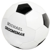 Groomsmanシンプルミニマル名の追加モダン男らし名 サッカーボール (3/4)