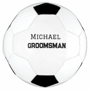 Groomsmanシンプルミニマル名の追加モダン男らし名 サッカーボール