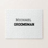 Groomsmanシンプルミニマル名の追加モダン男らし名 ジグソーパズル (横)