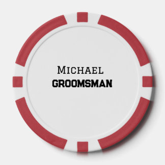 Groomsmanシンプルミニマル名の追加モダン男らし名 ポーカーチップ
