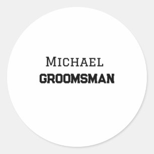 Groomsmanシンプルミニマル名の追加モダン男らし名 ラウンドシール