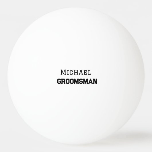 Groomsmanシンプルミニマル名の追加モダン男らし名 卓球ボール (正面)