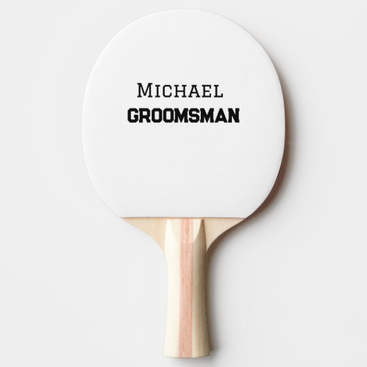 Groomsmanシンプルミニマル名の追加モダン男らし名 卓球ラケット (正面)