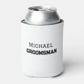 Groomsmanシンプルミニマル名の追加モダン男らし名 缶クーラー (缶正面)