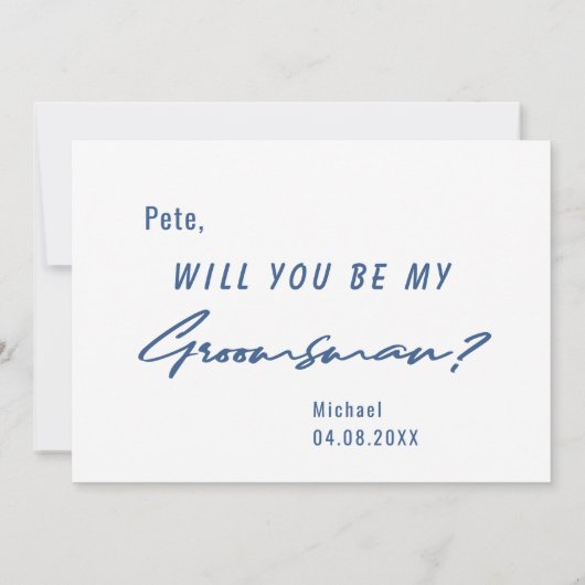 Groomsmanスクリプトの提案に合わせおもしろいる時間 招待状 (裏面)